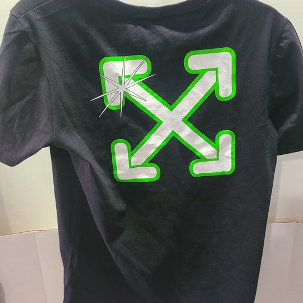 New Off-White Kids Logo T-Shirt Black Size Large (14) NWT MSRP $225 Designer Tee